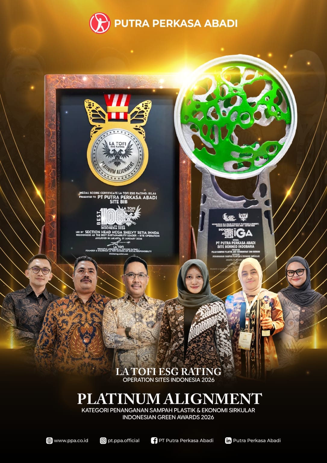 Berkat Program CSR Circular Economy, PPA Raih Platinum Indonesia Green Awards 2026