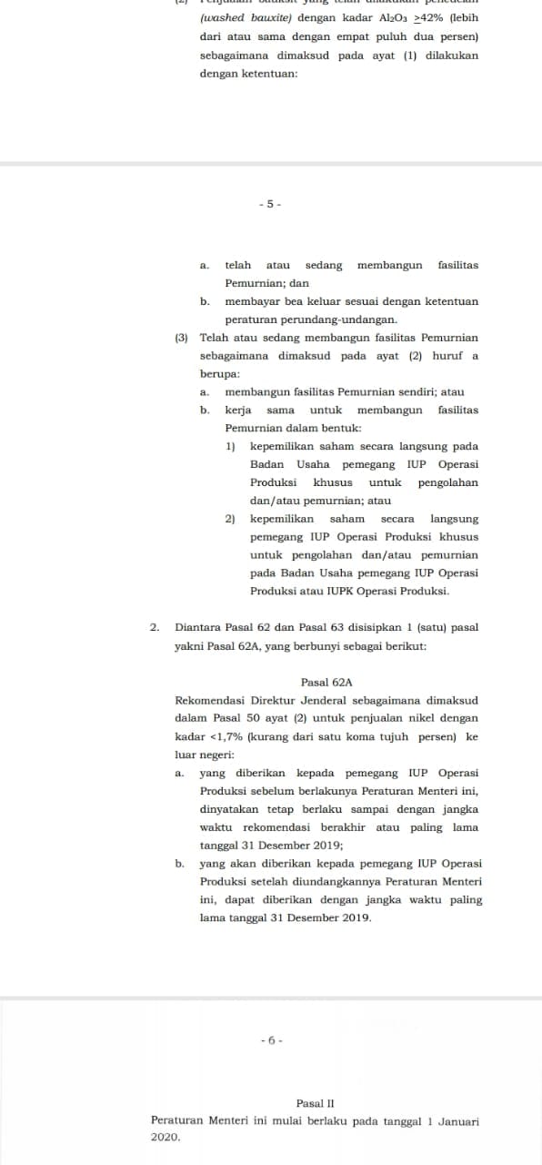 Ini Isi Permen Percepatan Larangan Ekspor Nikel