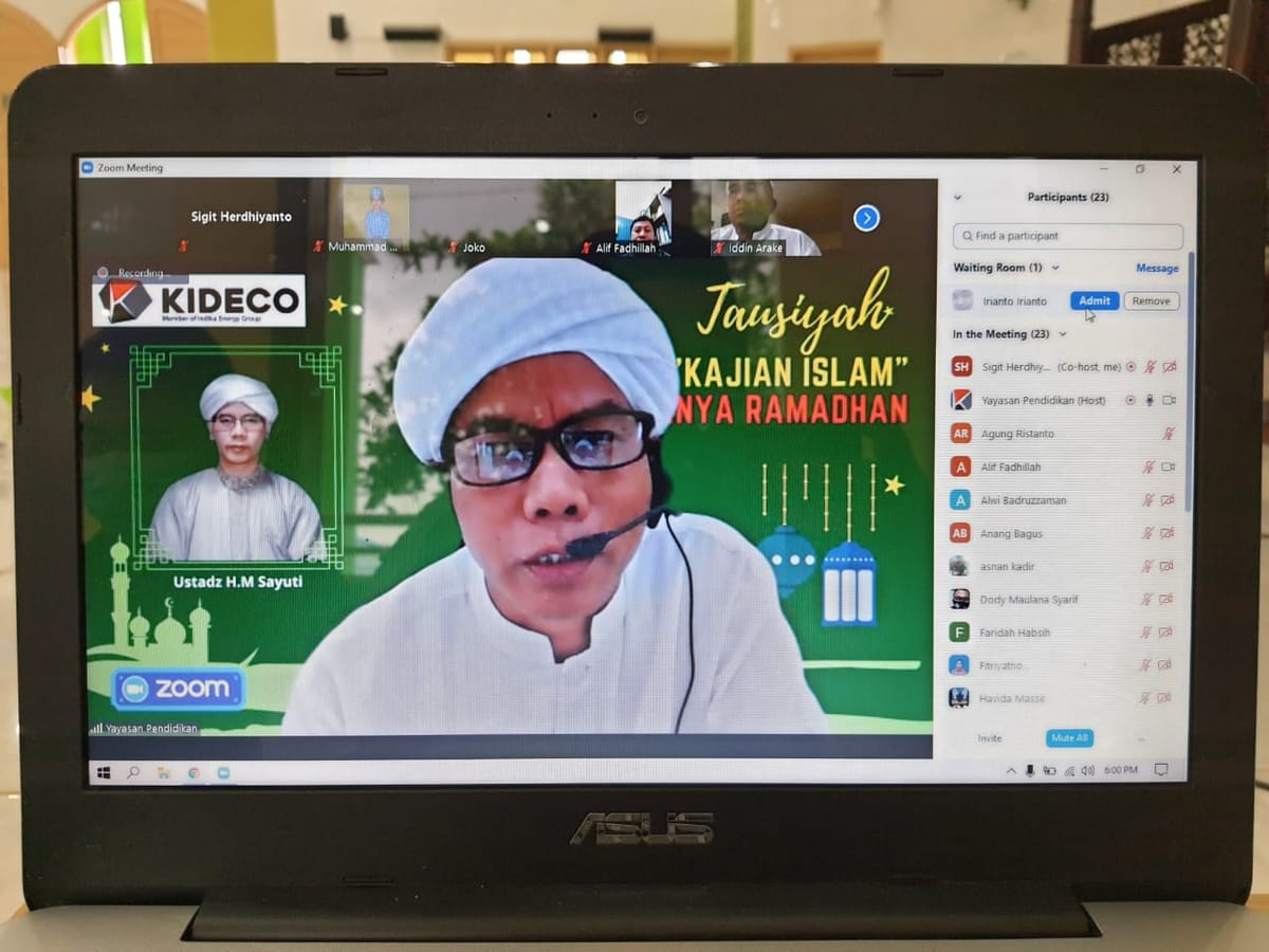Selama Ramadan, Kideco Jaya Agung Gelar Pengajian Virtual Di Site