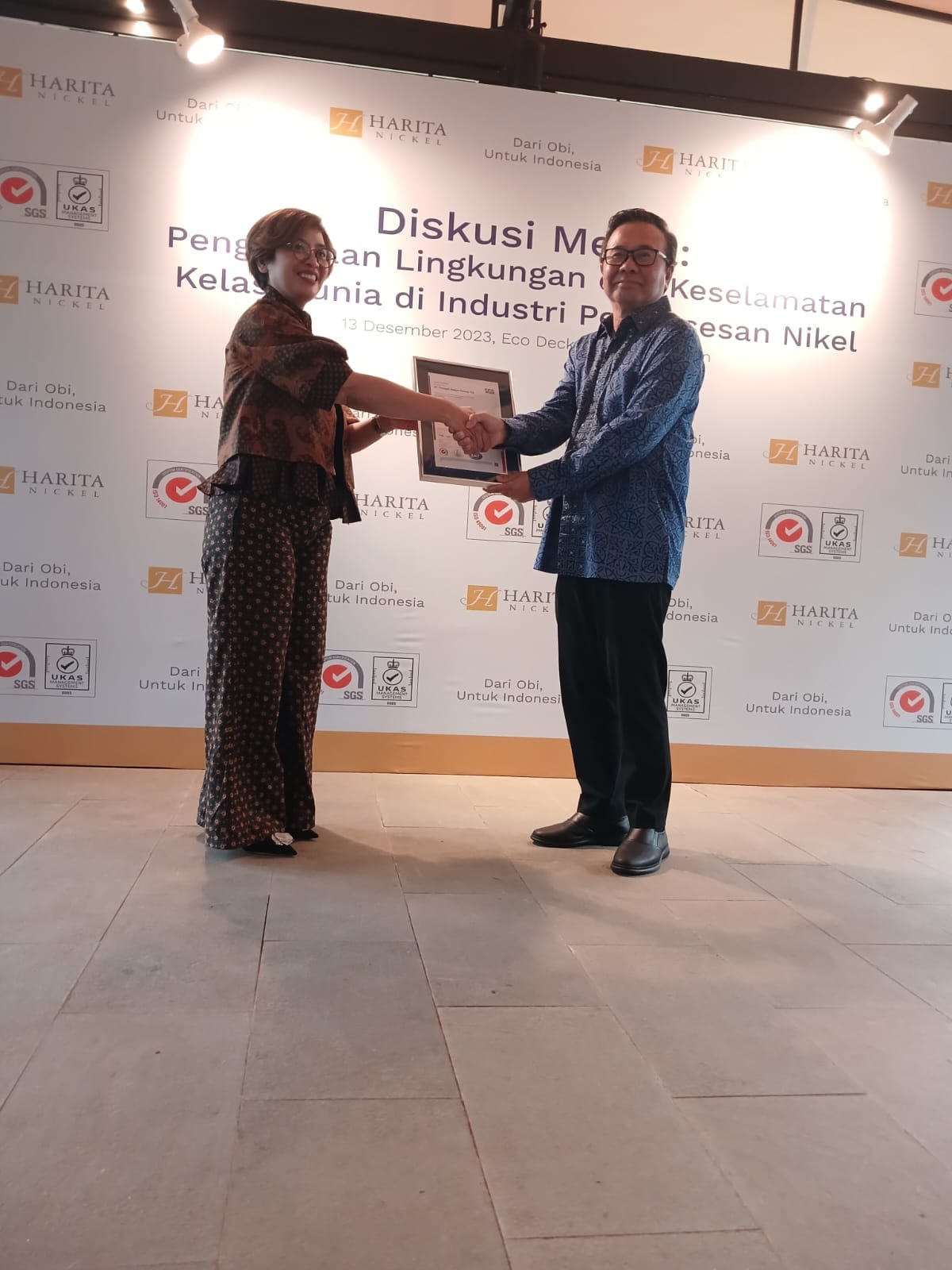 Keren, Harita Nickel Sukses Raih ISO 14001 dan ISO 45001, Standar Kelas Dunia Terkait Manajemen Lingkungan Dan K3