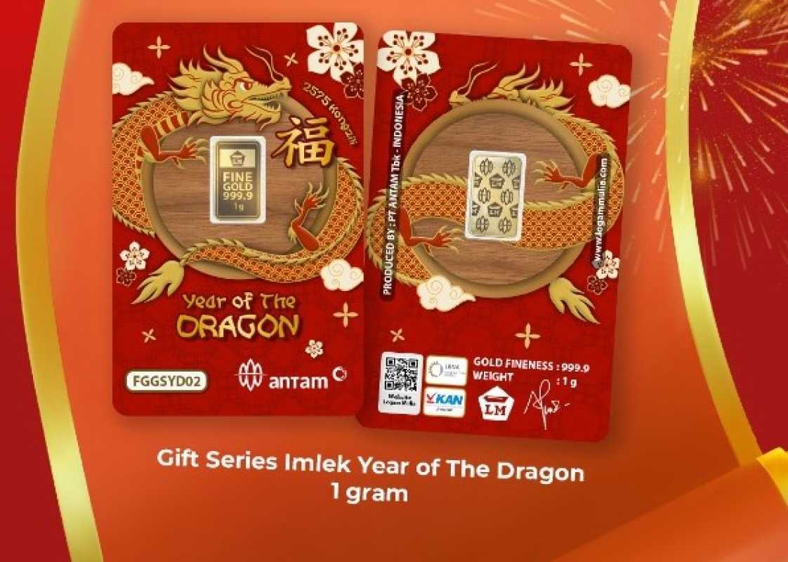 Antam Luncurkan Emas Batangan Tematik Seri Imlek 2024