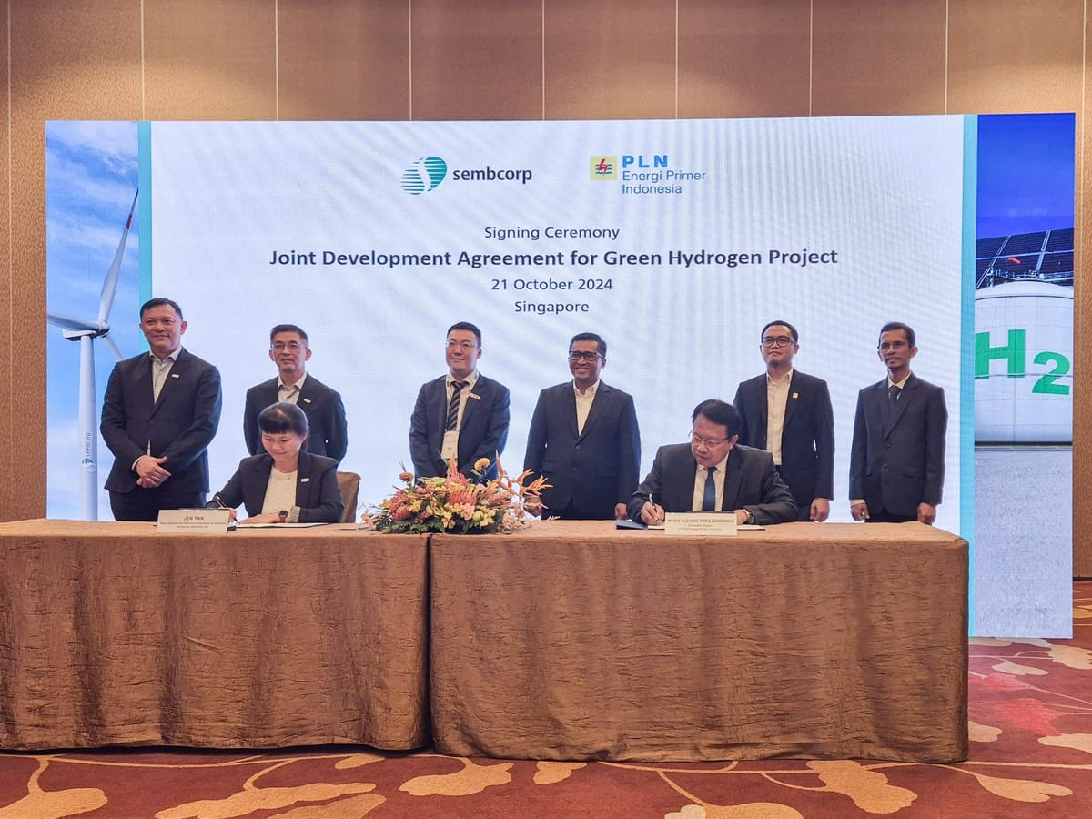 PLN EPI Gandeng Sembcorp Industries Bangun Fasilitas Produksi Hidrogen Hijau