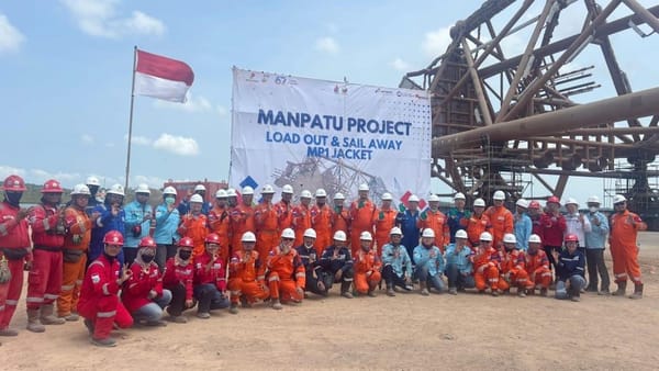 Proyek Manpatu PT Pertamina Hulu Mahakam Masuk Tahap Load Out dan Sail Away Jacket