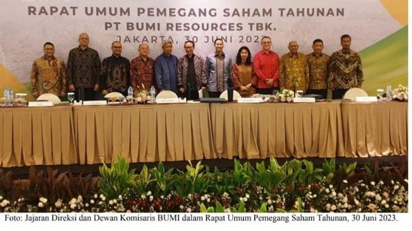 BUMI Angkat Jajaran Direksi dan Komisaris Baru, Ada Ketum Aspebindo